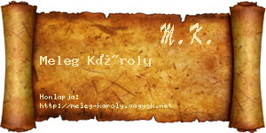 Meleg Károly névjegykártya